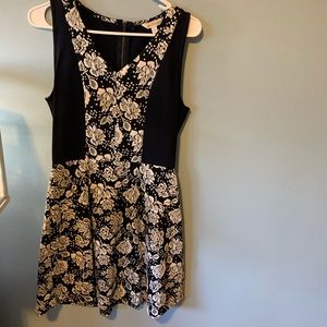 Wedding guest dress floral midi navy and white